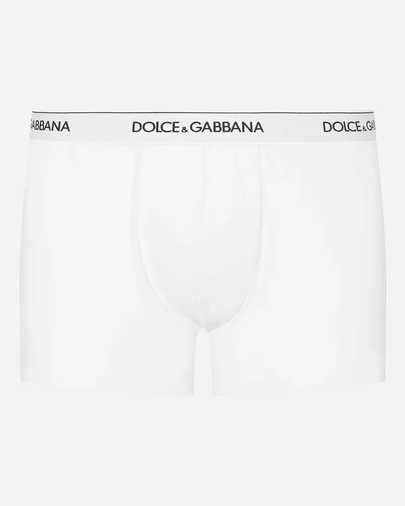 Dolce & Gabbana Zweierpack Boxershorts Regular Baumwollstretch - Mann Unterwäsche Und Loungewear Wei� Baumwolle Weiss