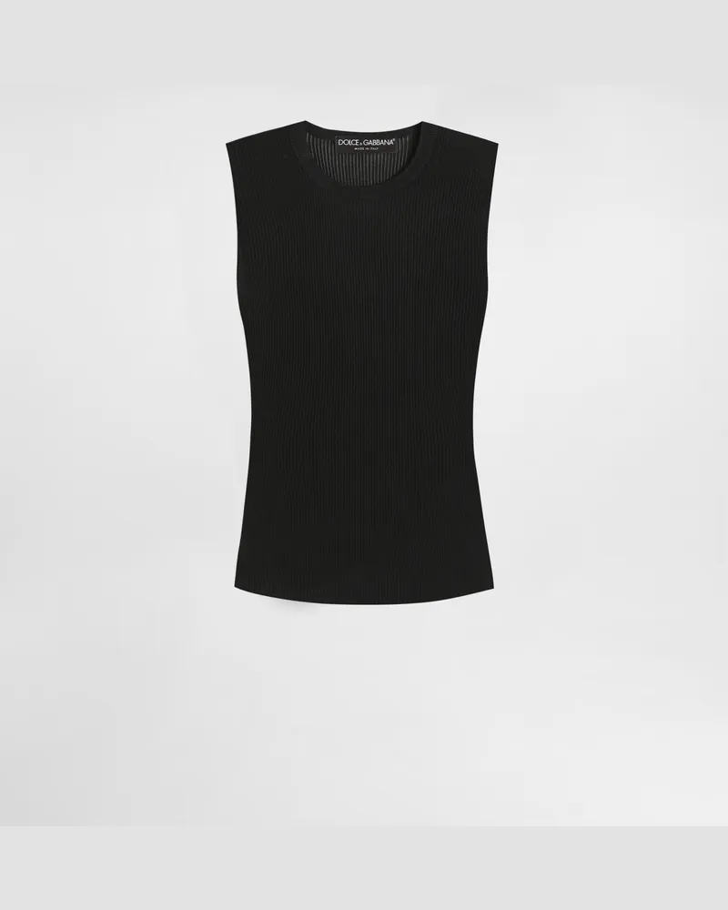 Dolce & Gabbana Tanktop Aus Viskose - Frau Strickwaren Schwarz Schwarz