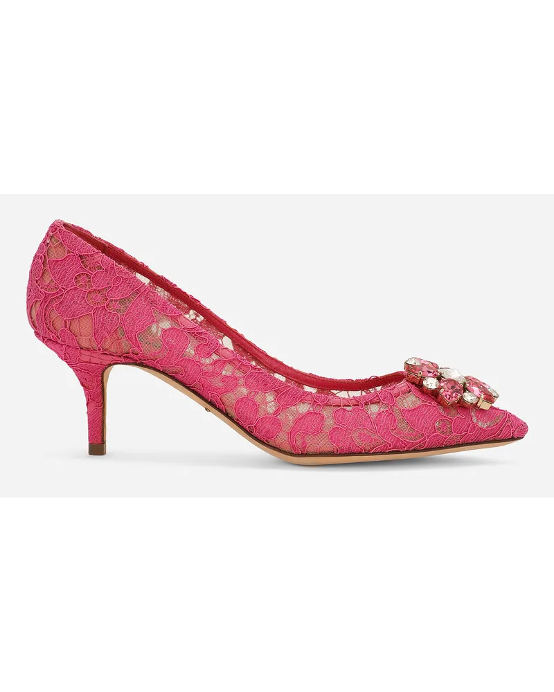 Dolce & Gabbana Pump in Taormina lace with crystals Rosa