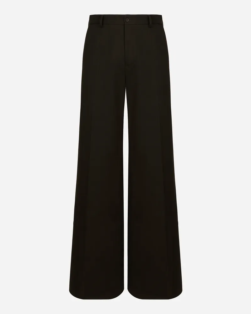 Dolce & Gabbana Hose Mit Weitem Bein Aus Baumwollstretch - Mann Hosen Und Shorts Braun Baumwolle Brown