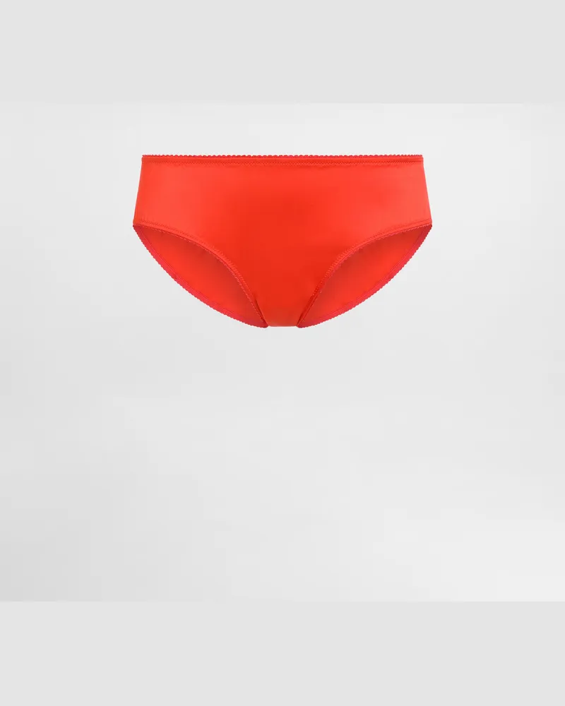 Dolce & Gabbana Slip Aus Satin - Frau Unterwäsche Orange Seide Orange