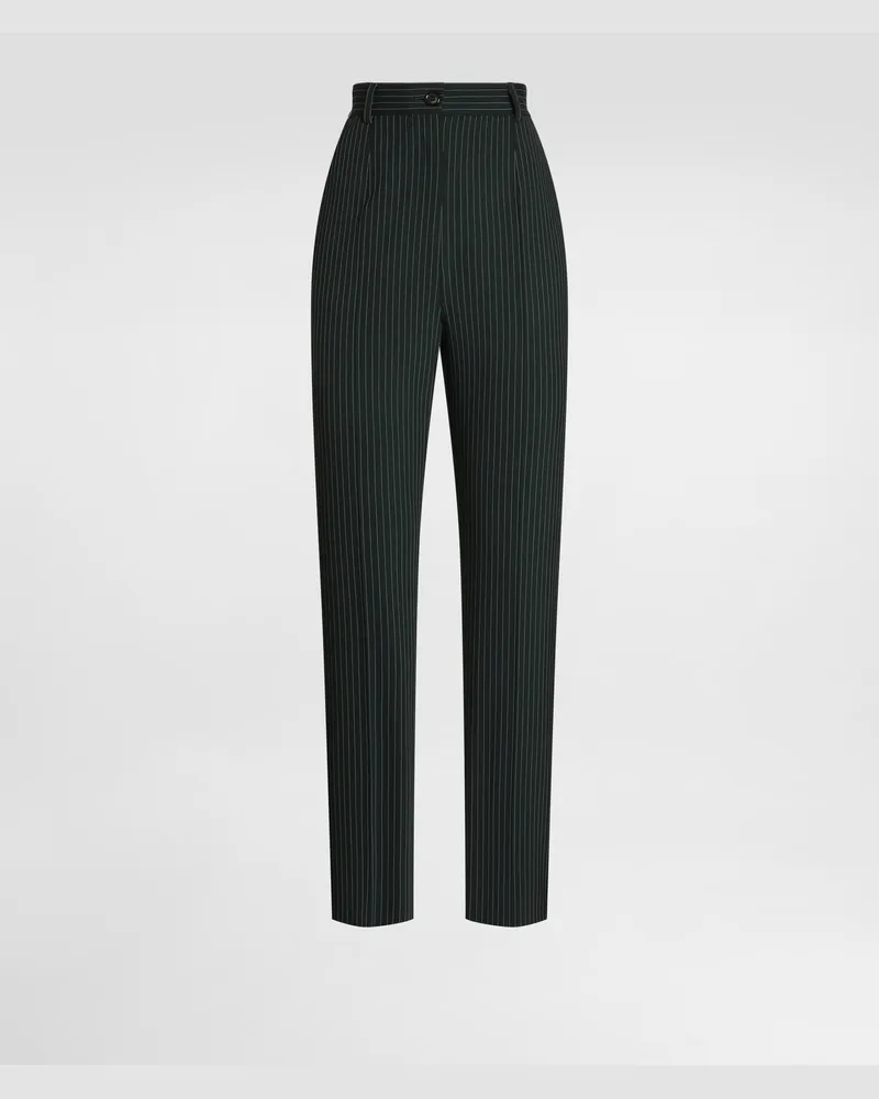 Dolce & Gabbana Hose Aus Wolle In Nadelstreifen-optik - Frau Hosen Und Shorts Mehrfarbig Multicolor
