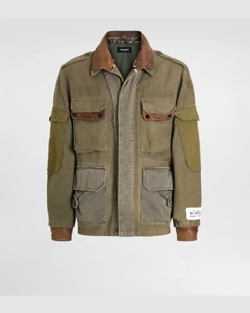 Dolce & Gabbana Cotton And Lambskin Jacket - Mann Mäntel Und Jacken Brown Brown