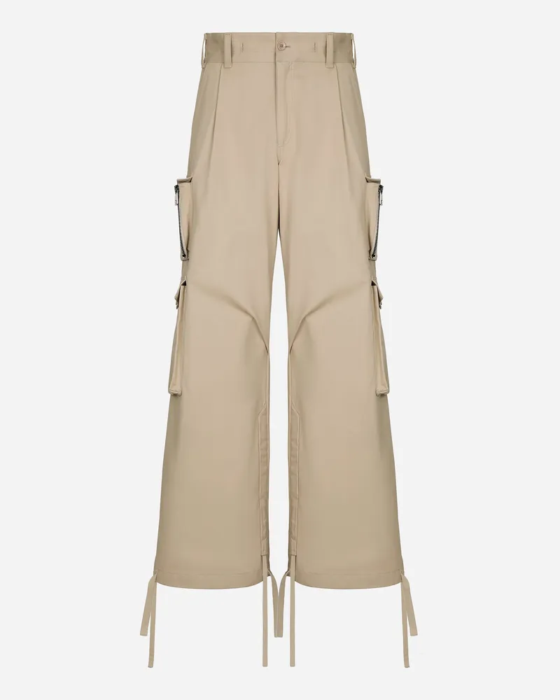 Dolce & Gabbana Cargohose Aus Baumwollgabardine - Mann Hosen Und Shorts Beige Beige