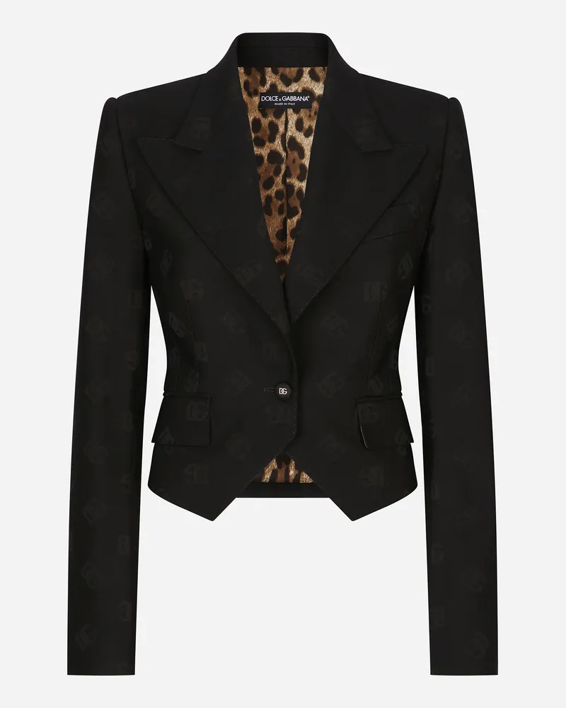 Dolce & Gabbana Spenzer Aus Wolljacquard Dg-logo - Frau Blazer Schwarz Schwarz