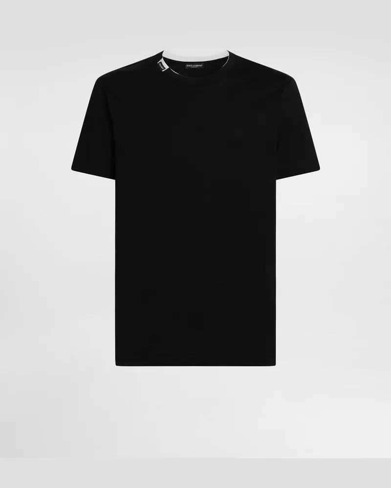 Dolce & Gabbana T-shirt Aus Baumwolljersey - Mann T-shirts Und Polos Schwarz Baumwolle Schwarz