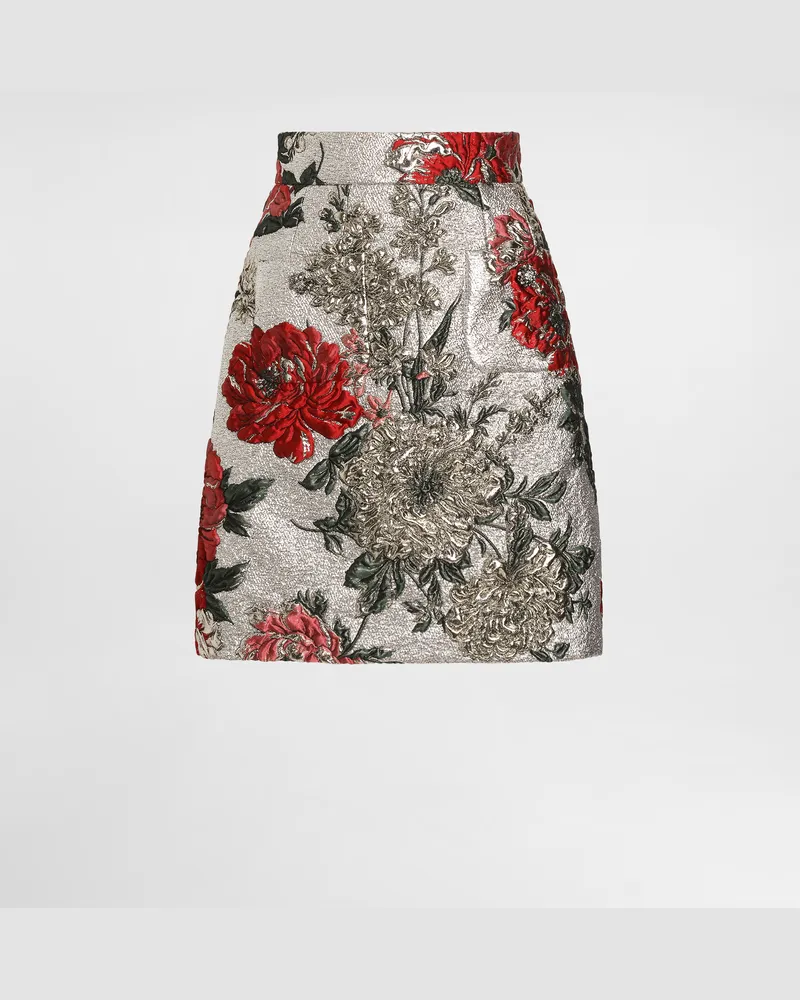 Dolce & Gabbana Floral Jacquard Mini Skirt - Frau Röcke Mehrfarbig Mehrfarbig