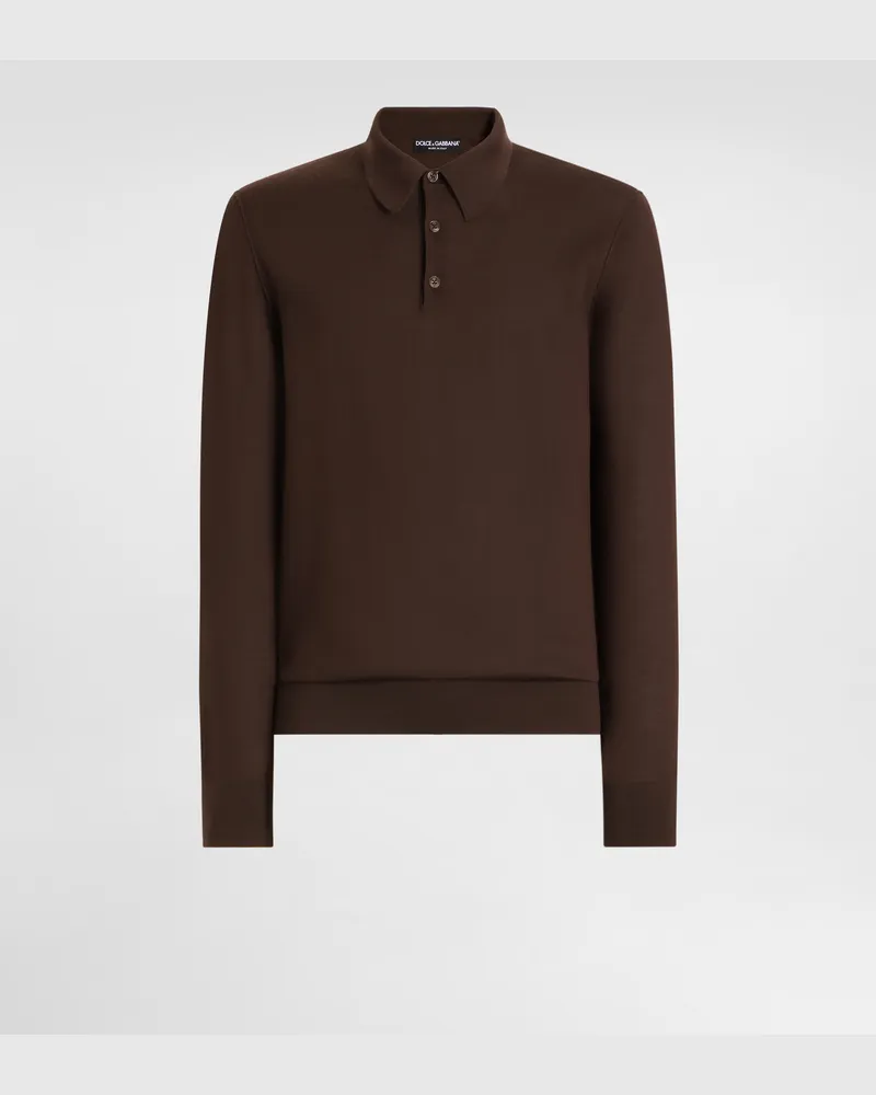 Dolce & Gabbana Strick-poloshirt Aus Kaschmir - Mann Strickwaren Braun Braun