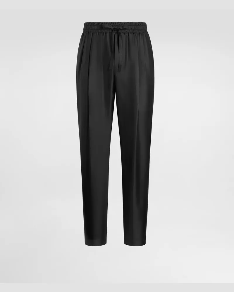 Dolce & Gabbana Jogginghose Aus Seidentwill - Mann Hosen Und Shorts Schwarz Schwarz