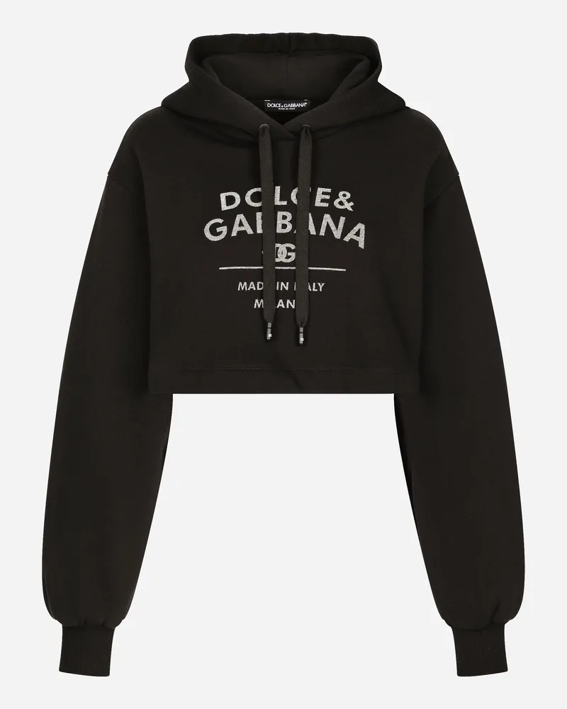 Dolce & Gabbana Sweatshirt Aus Jersey Mit Logo-schriftzug - Frau Schwarz Schwarz