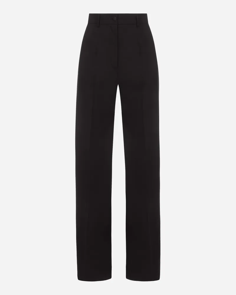 Dolce & Gabbana Flare-hose Aus Wollstoff - Frau Hosen Und Shorts Schwarz Schwarz