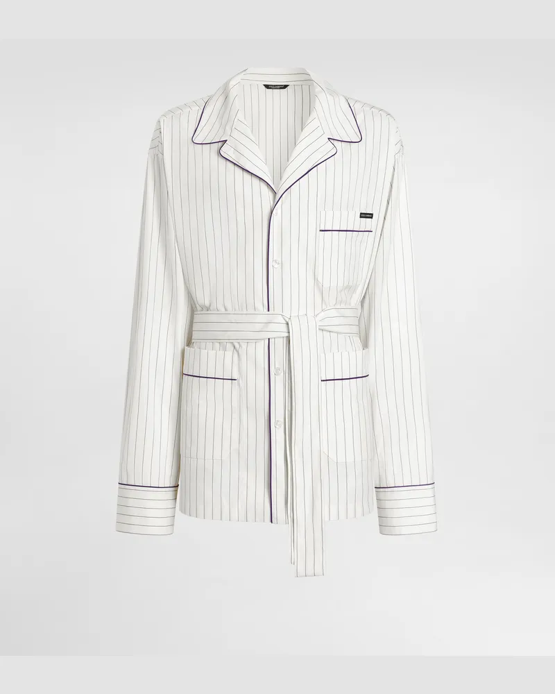Dolce & Gabbana Striped Poplin Vanity Robe - Mann Hemden Mehrfarbig Mehrfarbig