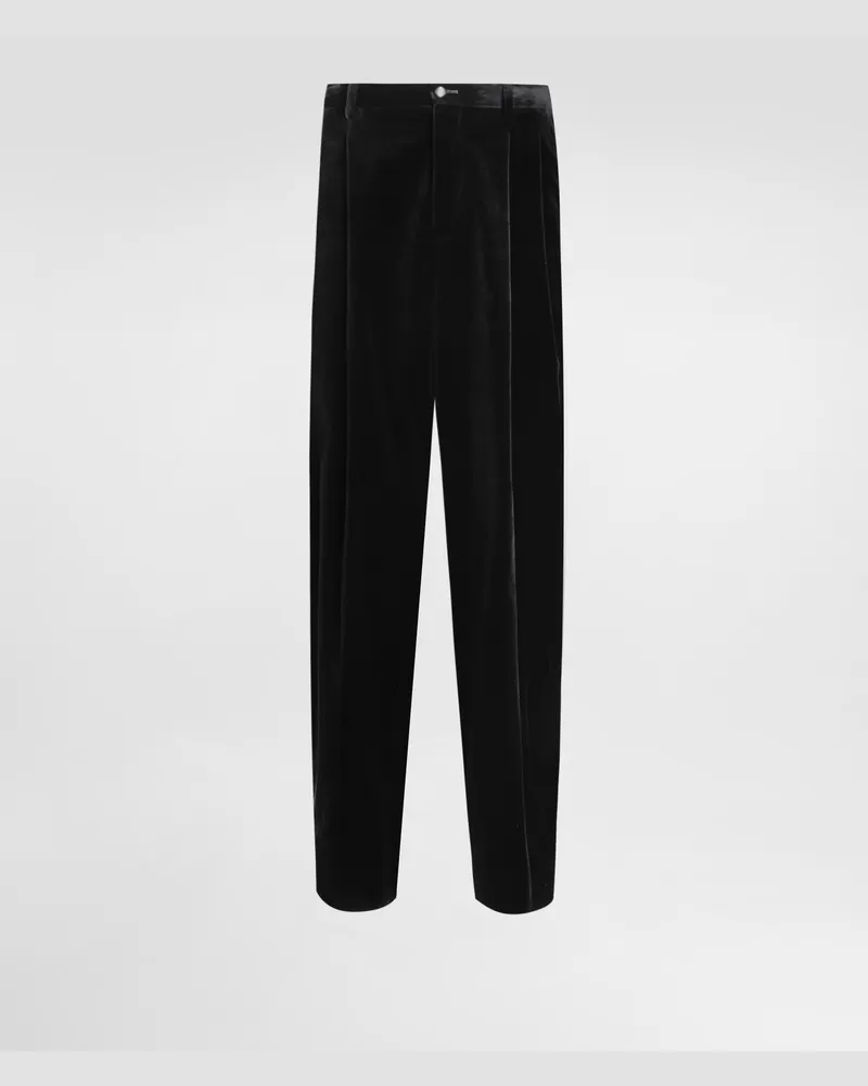 Dolce & Gabbana Smooth Velvet Trousers - Mann Hosen Und Shorts Schwarz Black