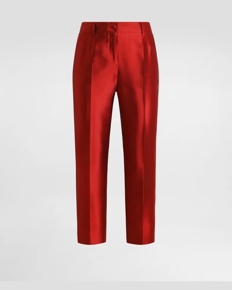 Dolce & Gabbana Hose Aus Mikado - Frau Hosen Und Shorts Rot Red