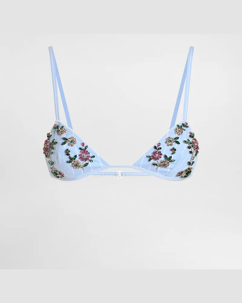 Dolce & Gabbana Striped Poplin Bra With Embroidery - Frau Unterwäsche #n/d Mehrfarbig