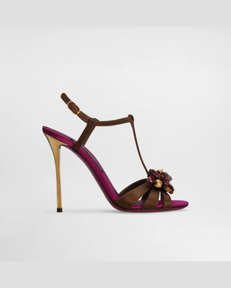 Dolce & Gabbana Keira 2.0 Satin Sandals With Embellishments - Frau Sandalen Und Wedges Multicolor Multicolor