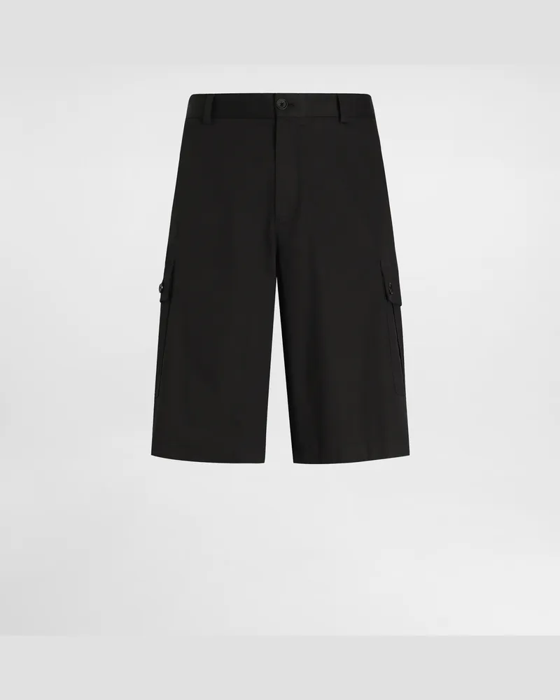 Dolce & Gabbana Cargo-bermudas Aus Baumwolle - Mann Hosen Und Shorts Schwarz Schwarz