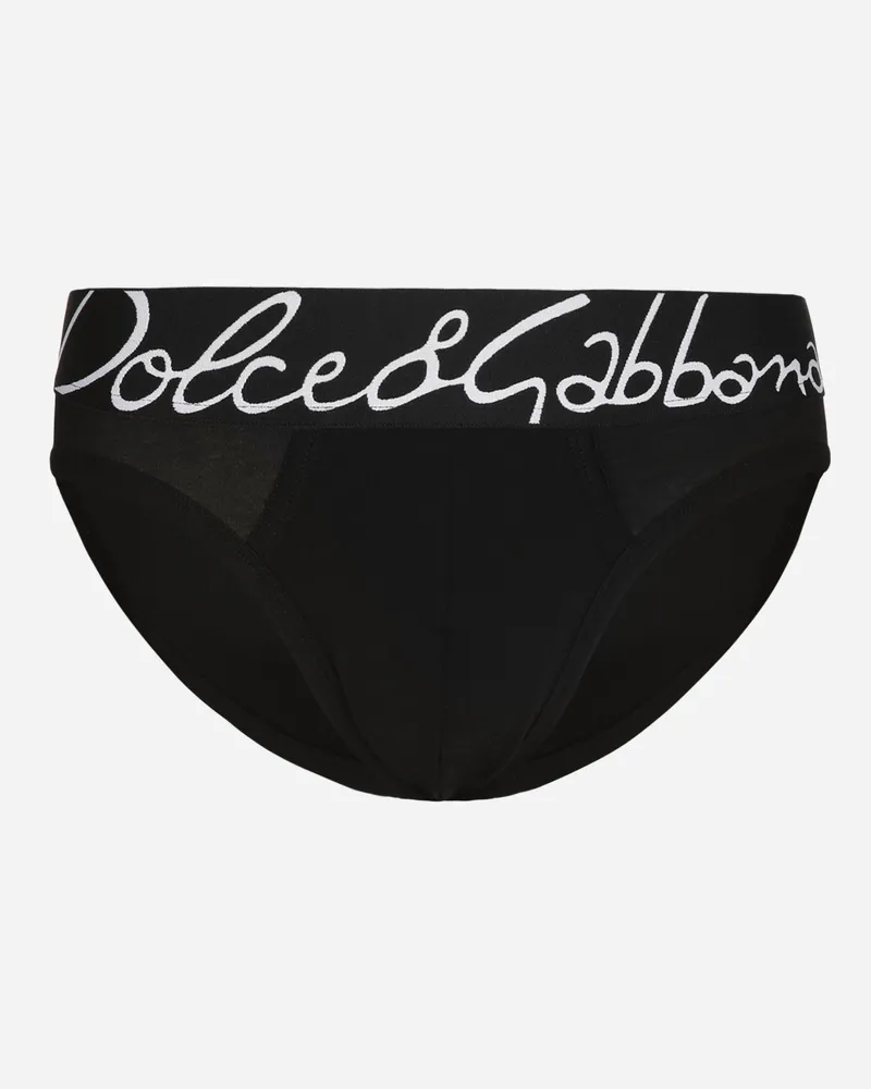 Dolce & Gabbana Midi-slip Baumwollstretch - Mann Unterwäsche Und Loungewear Schwarz Schwarz