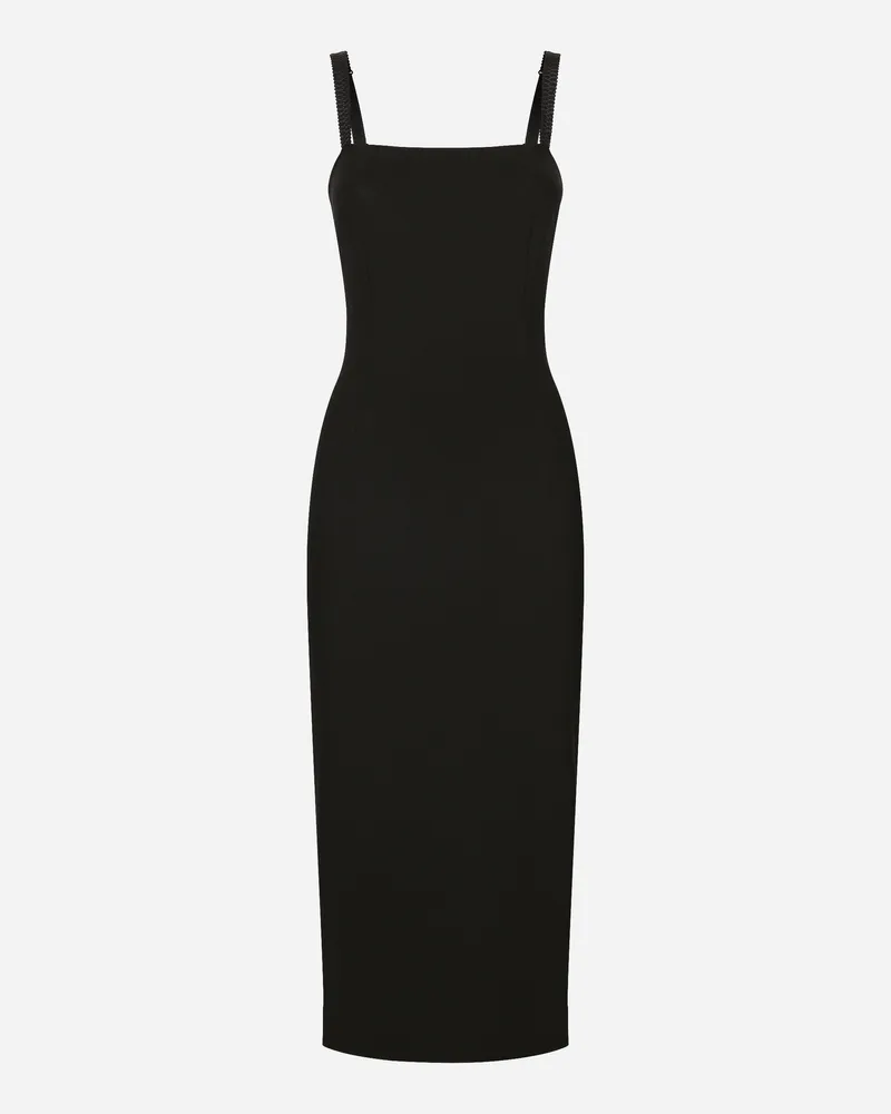 Dolce & Gabbana Schlauchkleid Aus Jersey In Milano Ripp - Frau Kleider Schwarz Viskose Schwarz