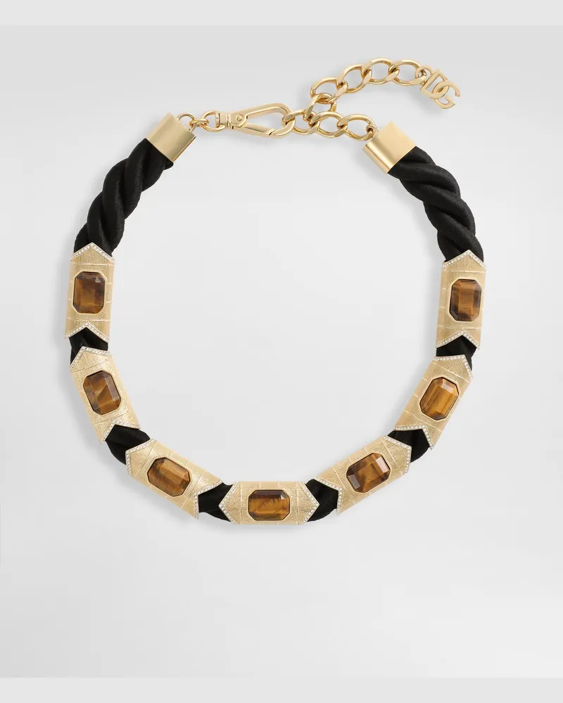 Dolce & Gabbana Rope Necklace With Tiger's Eye Stone - Mann Bijoux Mehrfarbig Metall Multicolor