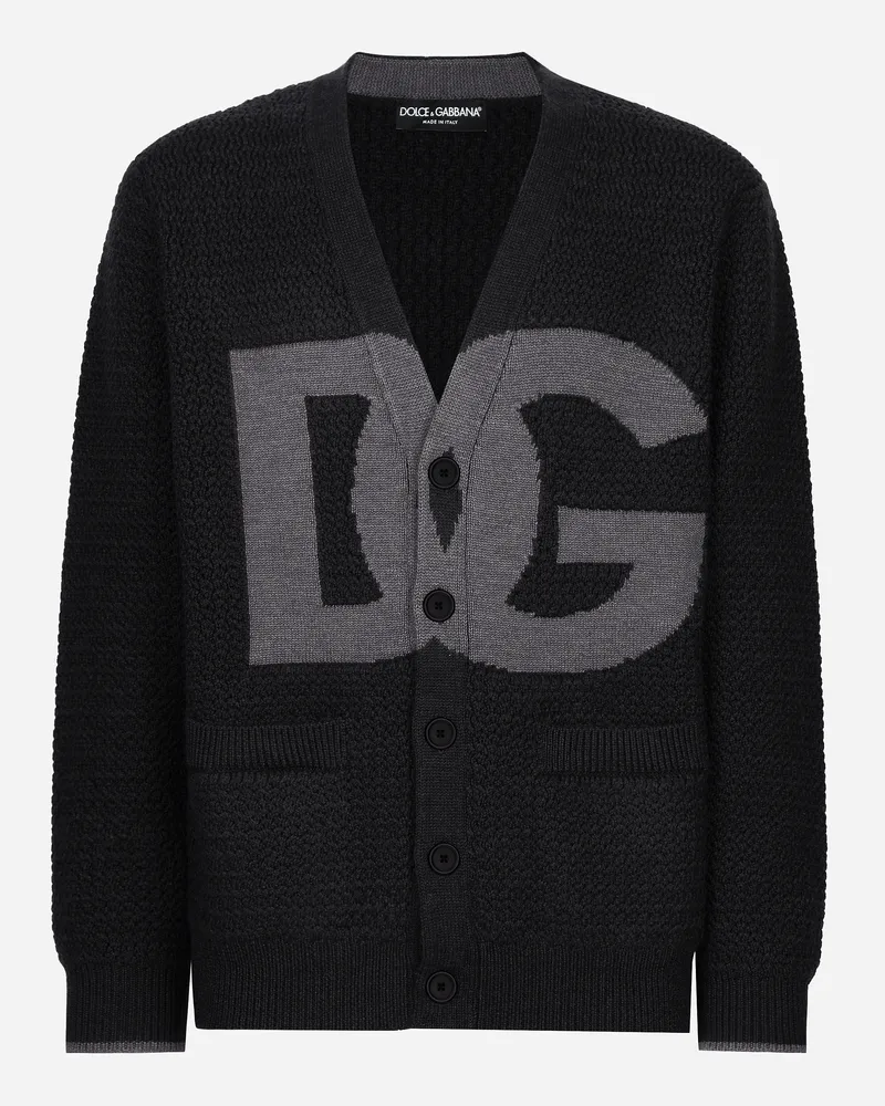 Dolce & Gabbana Handgefertigter Cardigan Aus Wolle - Mann Strickwaren Grau Grau