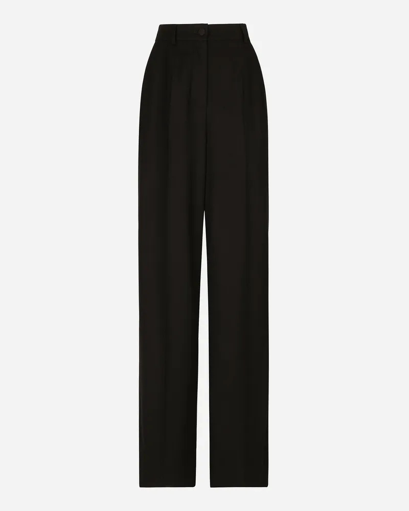 Dolce & Gabbana Palazzohose Aus Twill - Frau Hosen Und Shorts Schwarz Schwarz