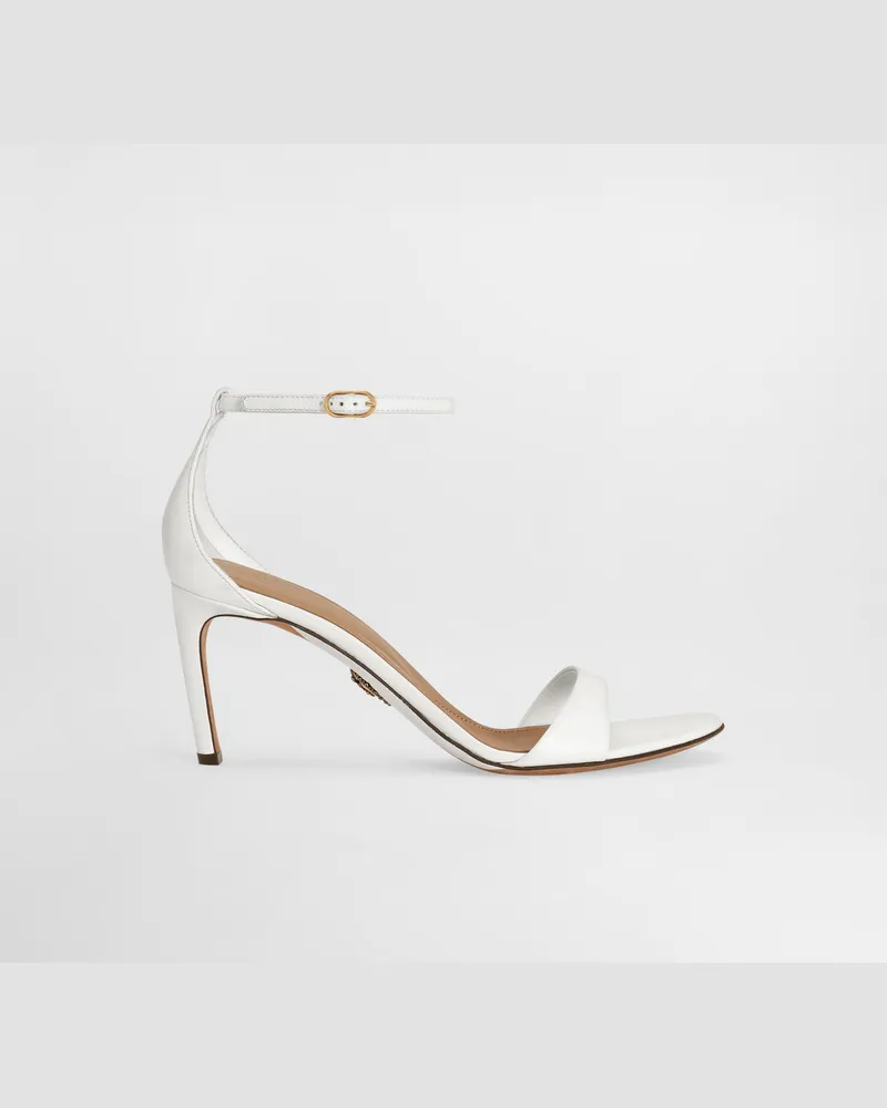 Dolce & Gabbana Sandalette Aus Glänzendem Ziegenleder - Frau Sandalen Und Wedges Wei Weiss