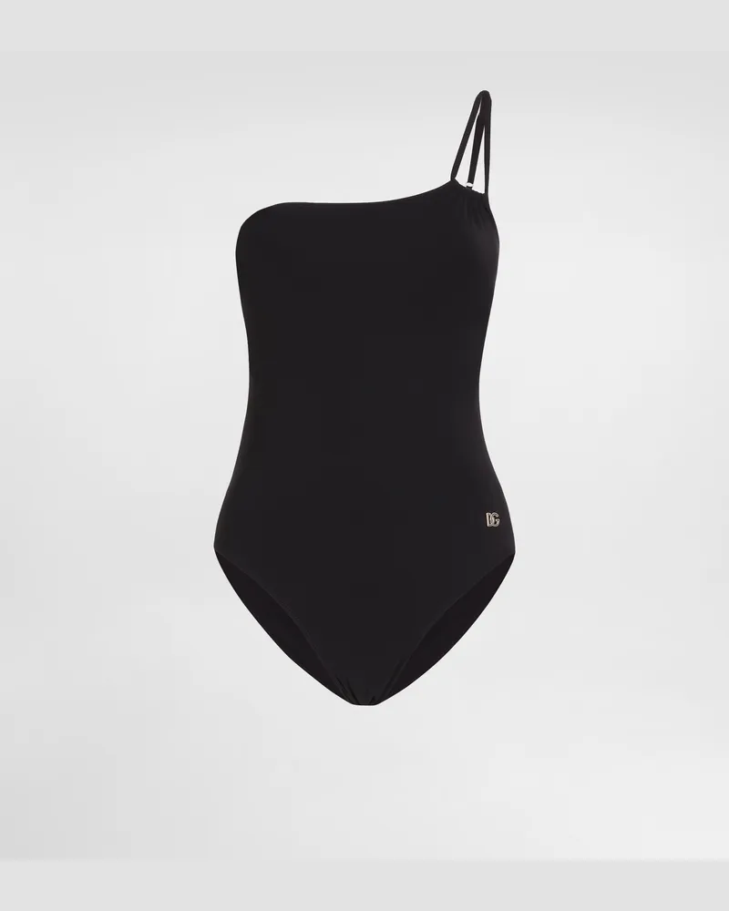 Dolce & Gabbana One-shoulder-badeanzug - Frau Bademode Schwarz Jersey Schwarz