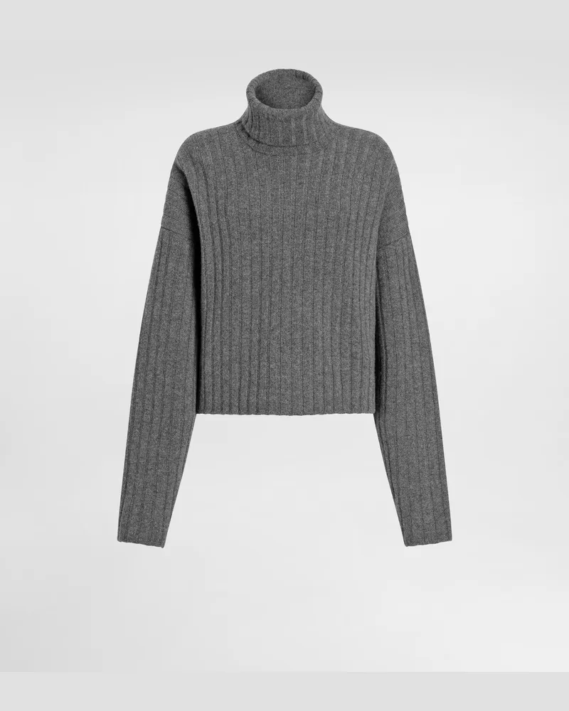Dolce & Gabbana Rollkragenpullover Aus Kaschmir - Frau Strickwaren Grau Grau