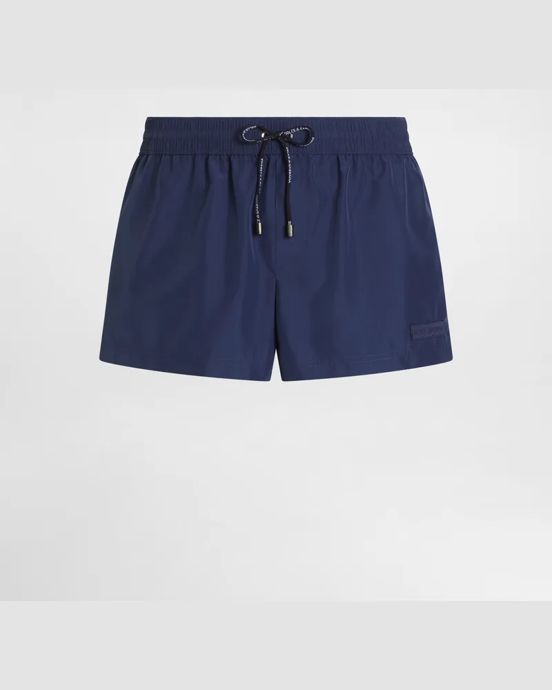 Dolce & Gabbana Badeboxer Aus Canvas - Mann Beachwear Blau Blau