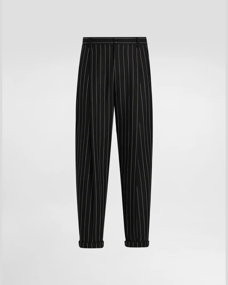 Dolce & Gabbana Nadelstreifenhose Mit Doppelter Bundfalte Aus Leinenmix - Mann Hosen Und Shorts Mehrfarbig Mehrfarbig