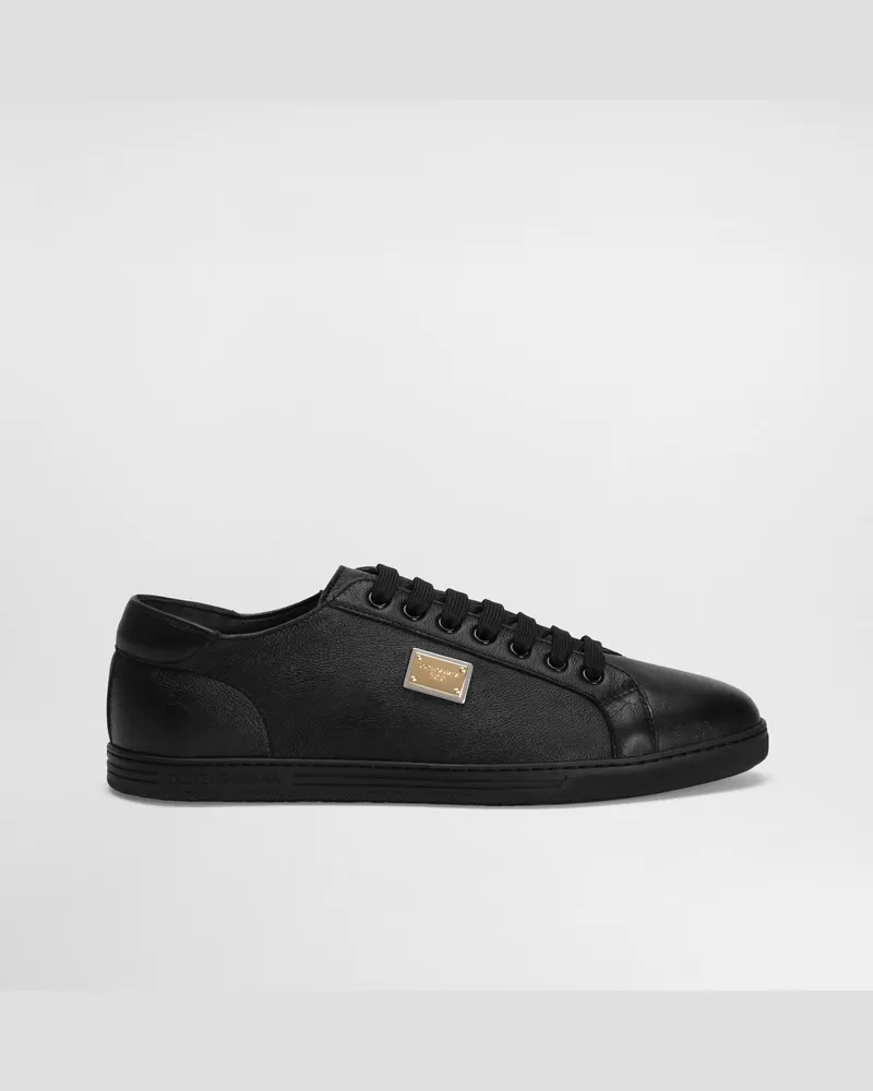 Dolce & Gabbana Sneaker Saint Tropez aus Kalbsleder Schwarz