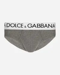 Dolce & Gabbana Midi-Slip bielastischer Baumwolljersey Grau