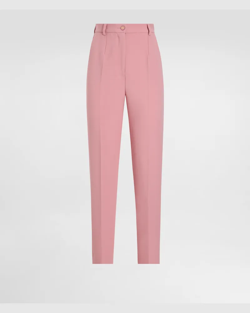 Dolce & Gabbana Sartoriale Hose Aus Wollkrepp-double - Frau Hosen Und Shorts Rosa Rosa