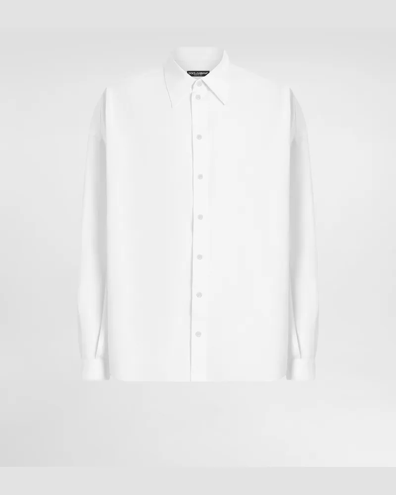 Dolce & Gabbana Langarmhemd Aus Leinen - Mann Hemden Wei� Leinen Weiss