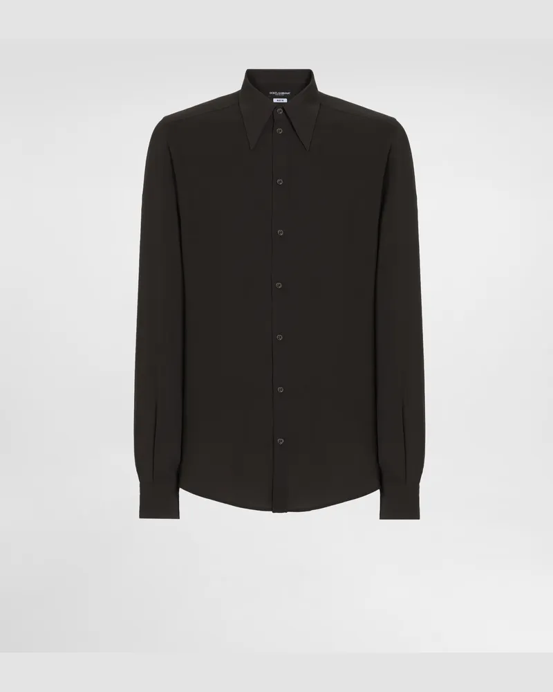 Dolce & Gabbana Hemd Aus Crêpe De Chine In Gold - Mann Hemden Mehrfarbig Mehrfarbig
