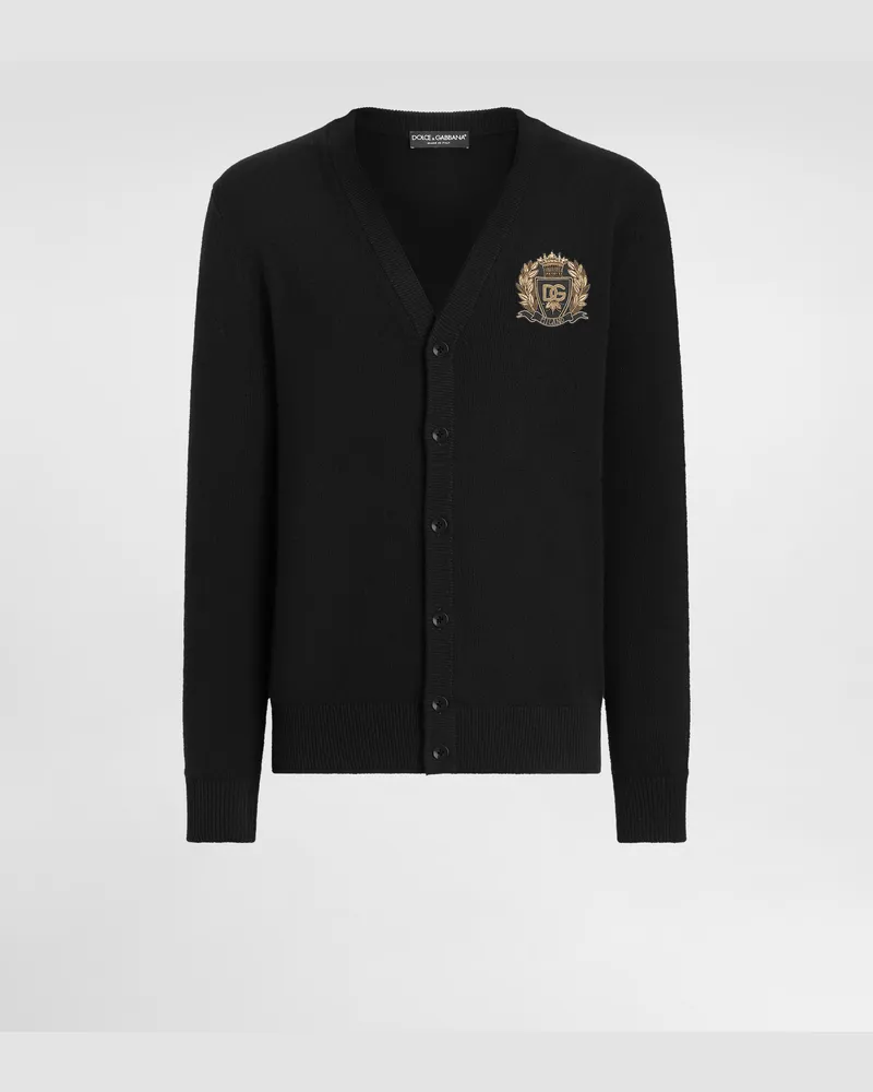 Dolce & Gabbana Virgin Wool Cardigan - Mann Strickwaren Schwarz Black