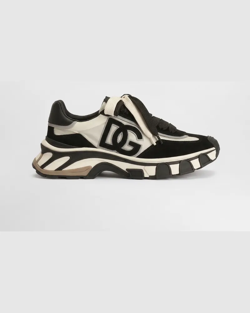 Dolce & Gabbana Dg Country Road Nylon And Leather Sneakers - Mann Sneakers White White