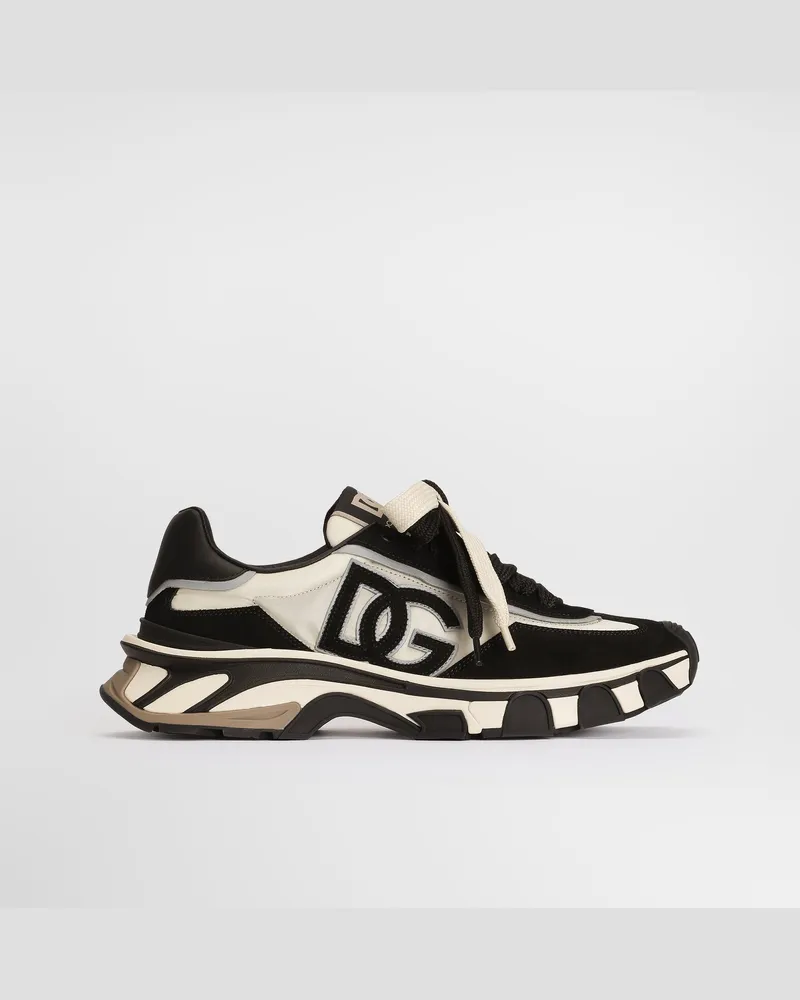 Dolce & Gabbana Dg Country Road Nylon And Leather Sneakers - Mann Sneakers White White