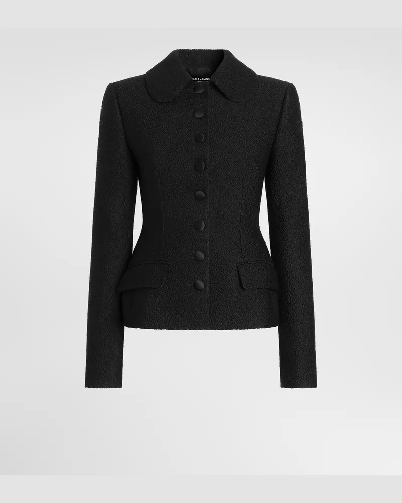 Dolce & Gabbana Jacke Aus Wolle Mit Einreihigem Verschluss - Frau Collection Schwarz Schwarz