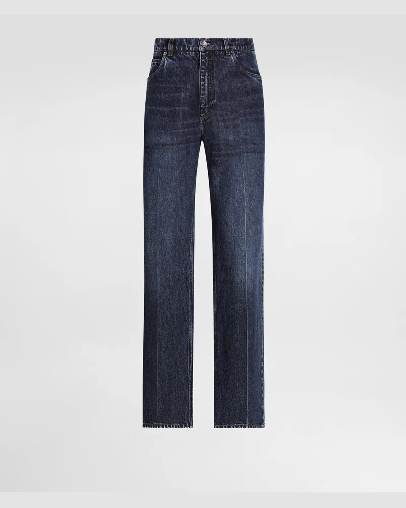 Dolce & Gabbana Oversize-jeans Aus Baumwolle Mit Logostickerei - Mann Jeans Mehrfarbig Mehrfarbig