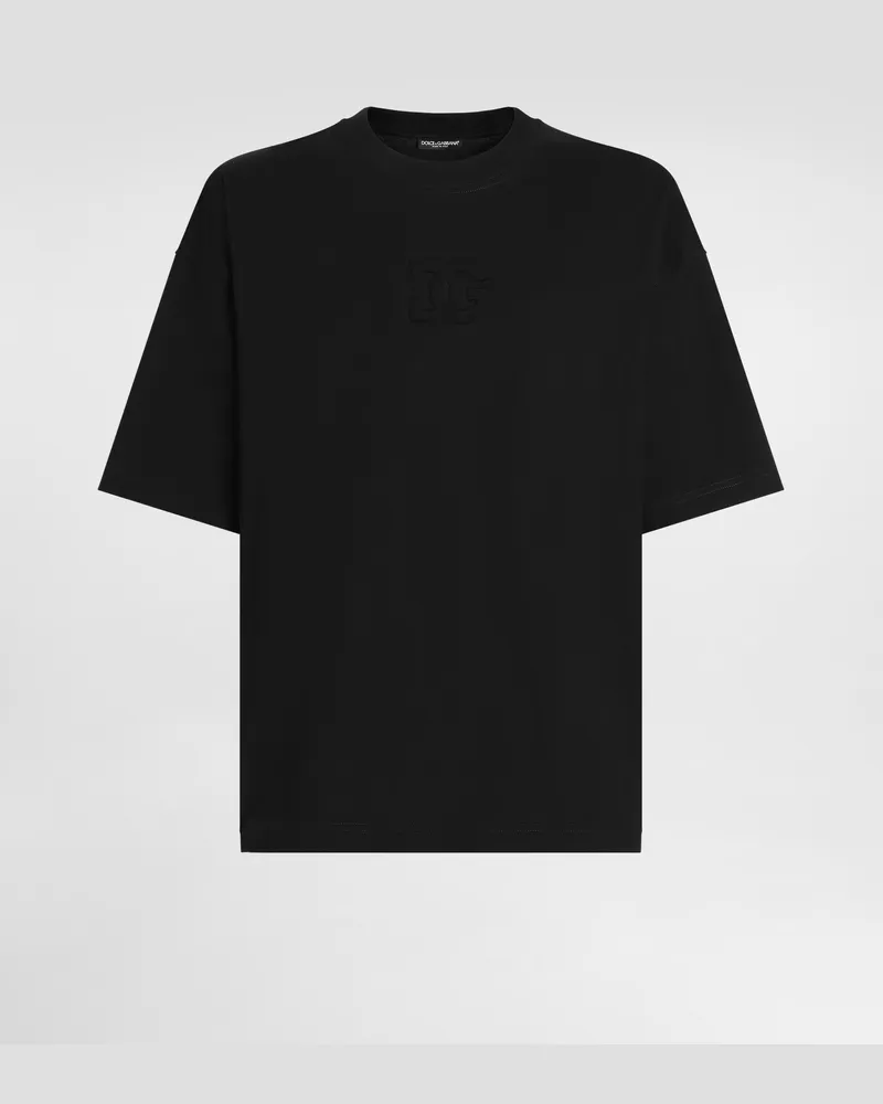 Dolce & Gabbana T-shirt Aus Baumwolle Mit Logo - Mann T-shirts Und Polos Schwarz Schwarz