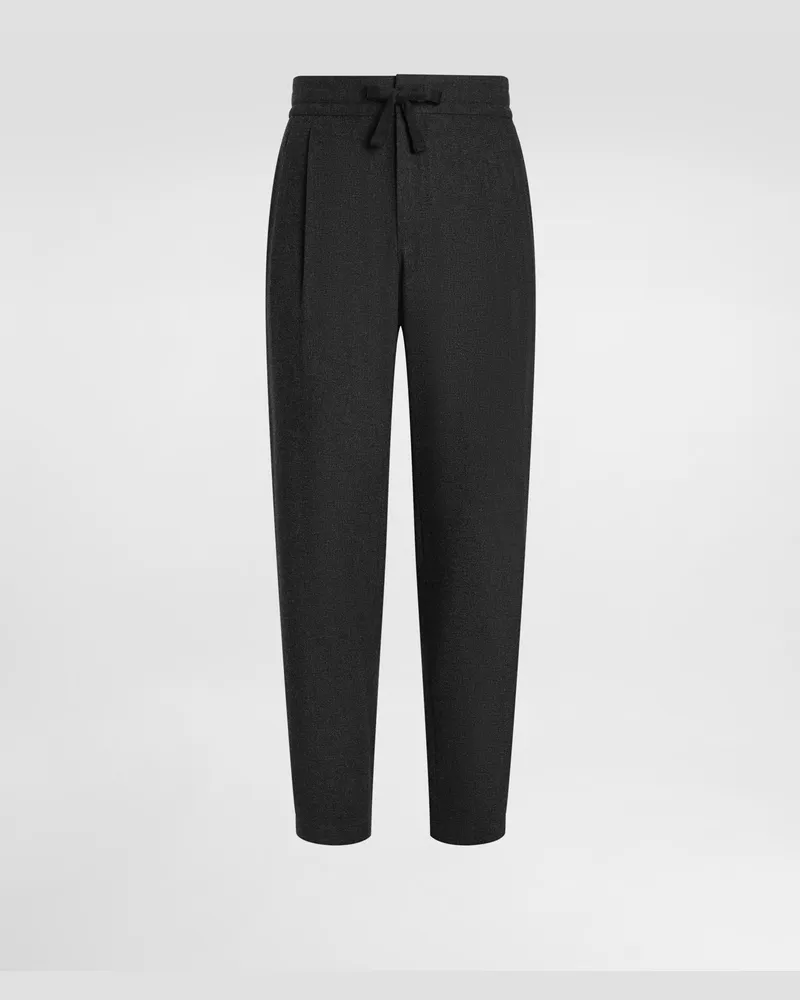 Dolce & Gabbana Hose Aus Meliertem Flechtgewebe Aus Wolle - Mann Hosen Und Shorts Grau Wolle Grau