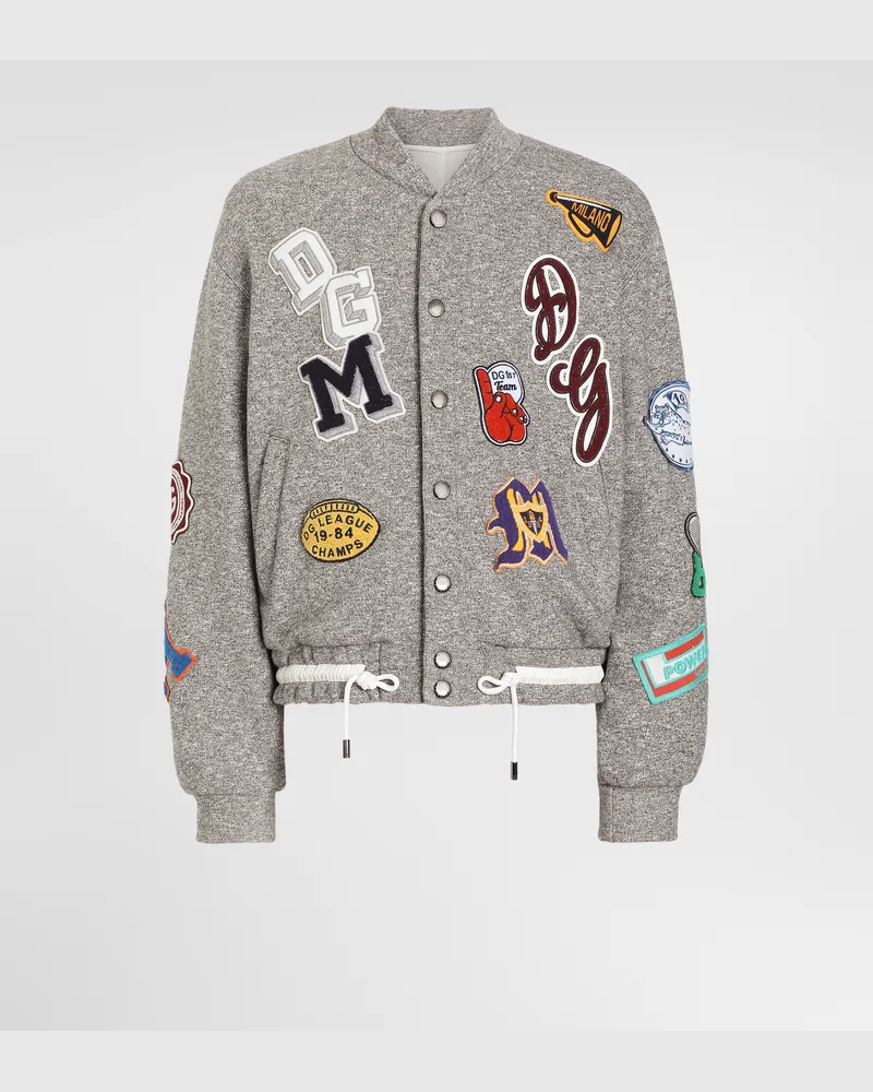 Dolce & Gabbana Bomberjacke Aus Sweatstoff - Mann Mäntel Und Jacken Grau Grau