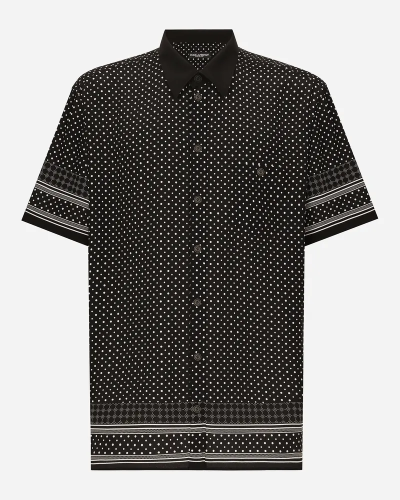 Dolce & Gabbana Hawaiihemd Aus Seide Krawattenprint - Mann Hemden Drucken Drucken