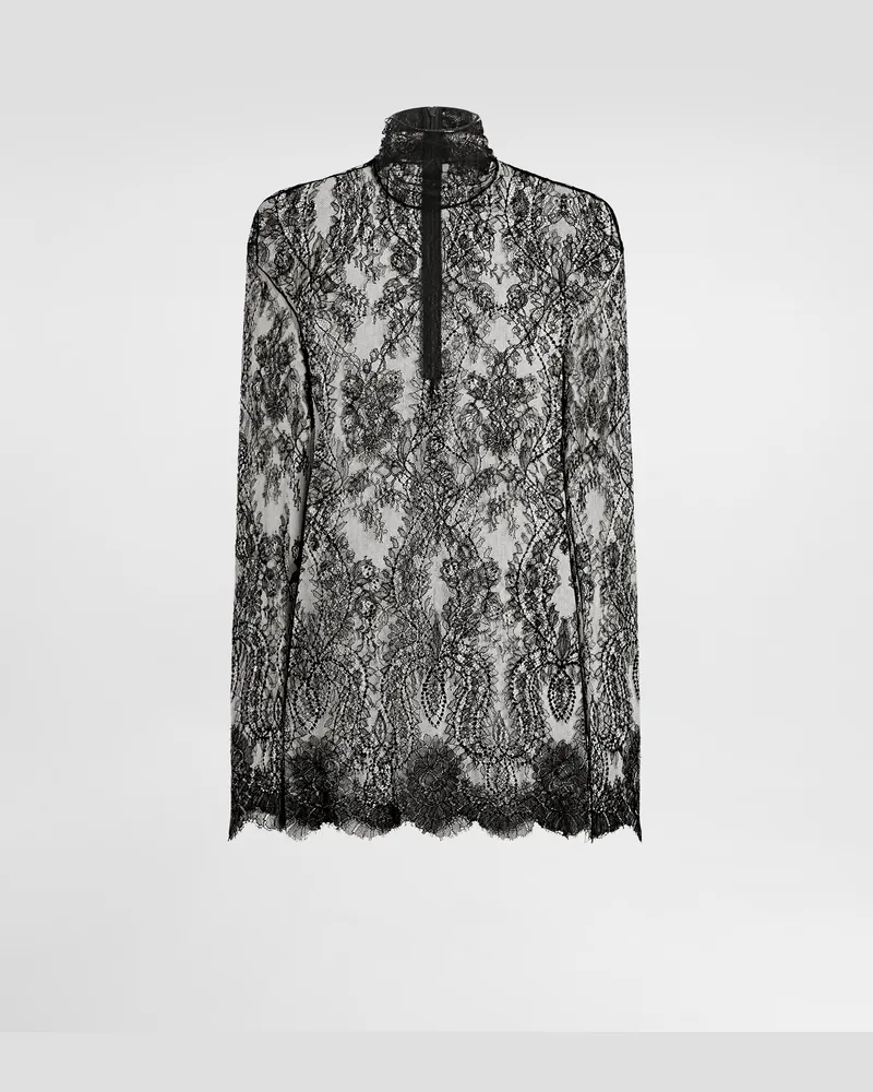 Dolce & Gabbana Top Aus Chantilly-spitze - Frau Collection Schwarz Schwarz