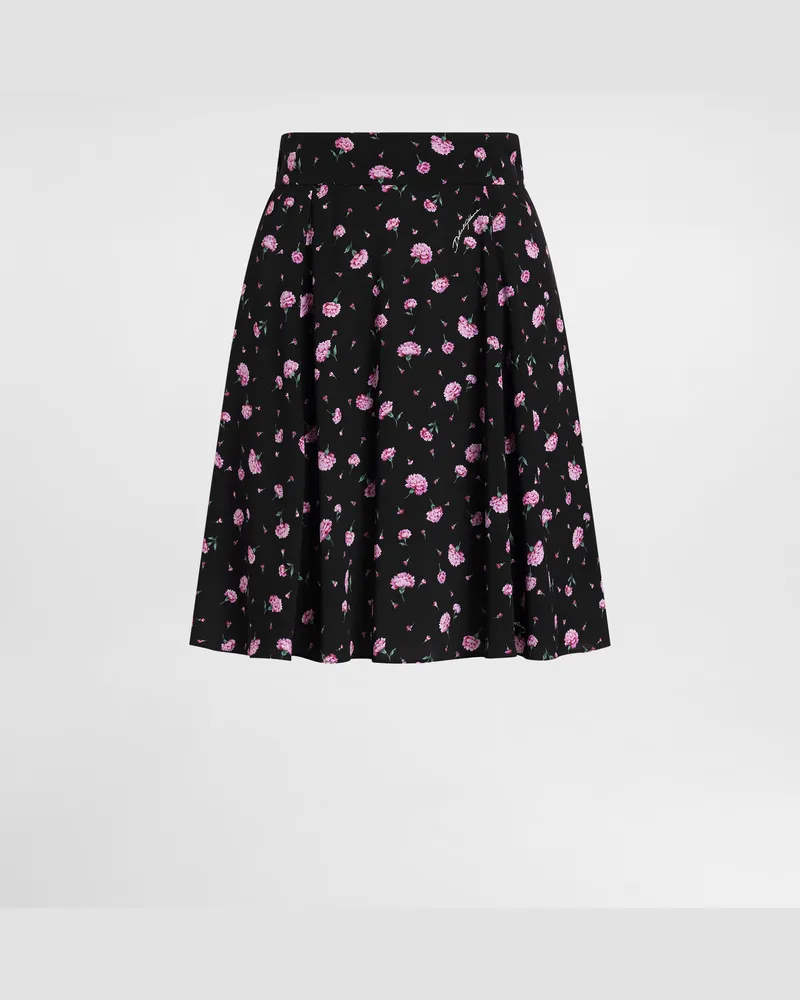 Dolce & Gabbana Rock Aus Seide Mit Nelken-print - Frau Röcke Mehrfarbig Mehrfarbig