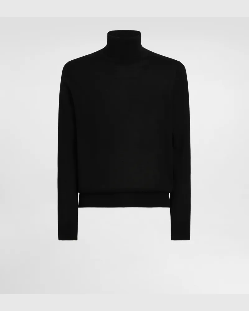 Dolce & Gabbana Rollkragenpullover Aus Kaschmir - Mann Strickwaren Schwarz Schwarz