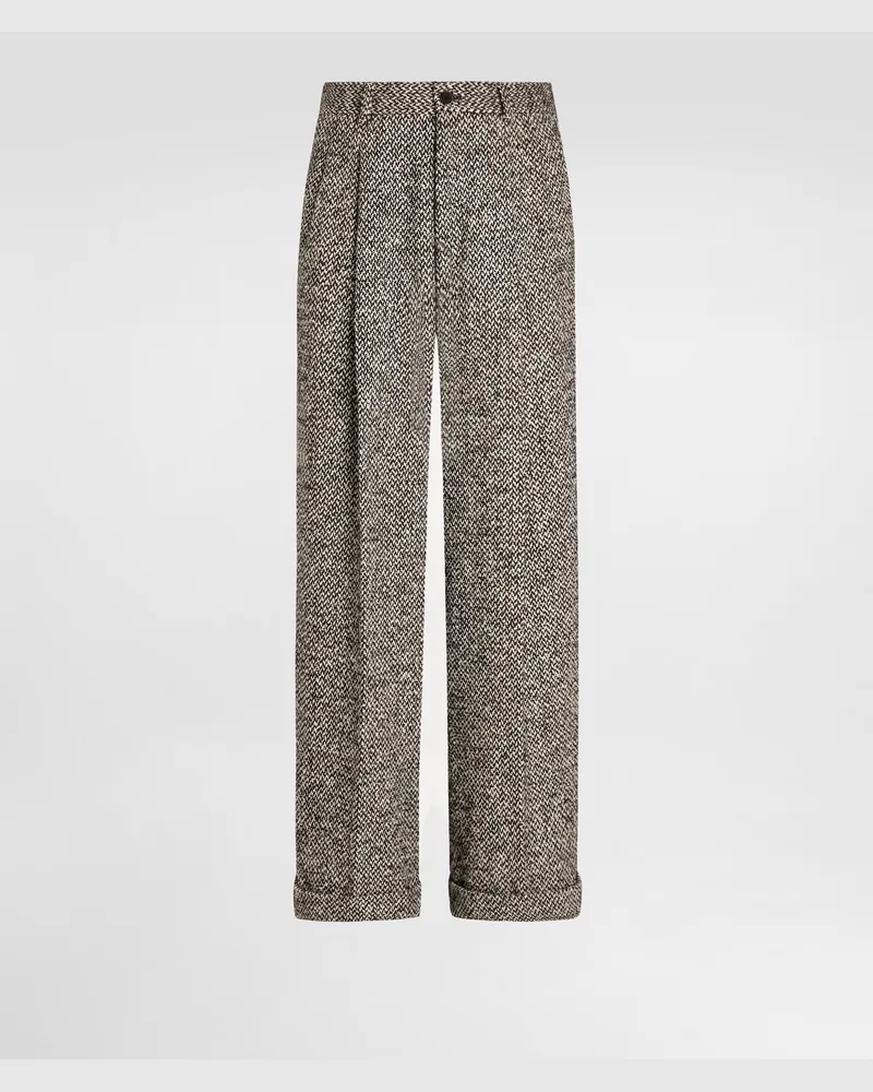Dolce & Gabbana Wool Blend Dotted Trousers - Mann Hosen Und Shorts Multicolor Multicolor