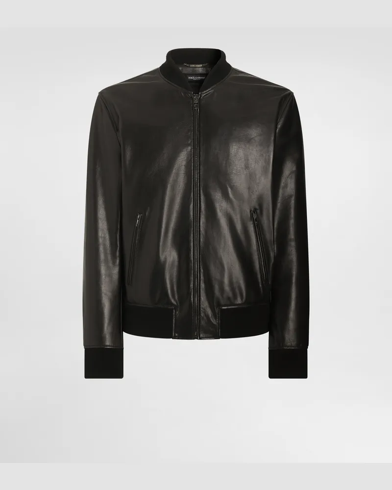 Dolce & Gabbana Calfskin Bomber Jacket� - Mann Mäntel Und Jacken Schwarz 